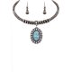 Oval Stone Rhinestone Western Necklace Set